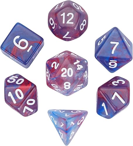 Miniatura 38 de Juego de dados DND de 7 dados poliédricos con una bolsa de dados de cuero, juego de dados D&D para juegos de mesa RPG (negro)