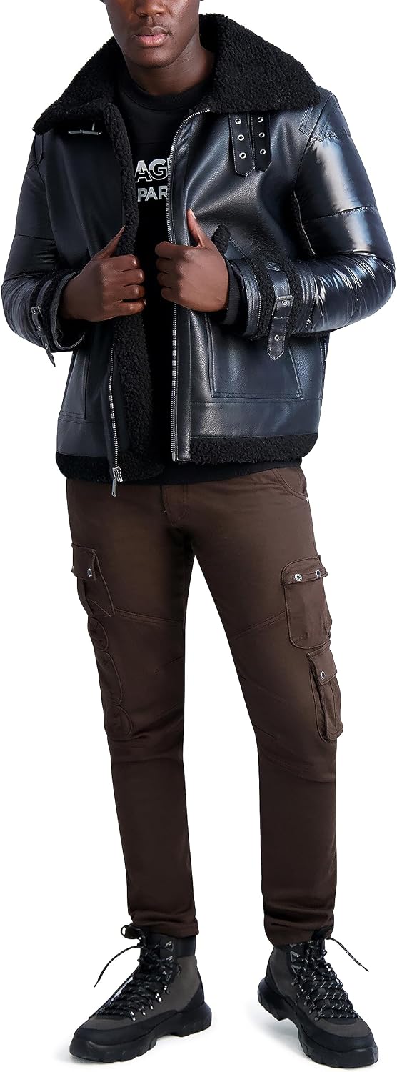 KARL LAGERFELD Men's Karl Lagerfeld Paris Men's Casual Aviator Jacket
