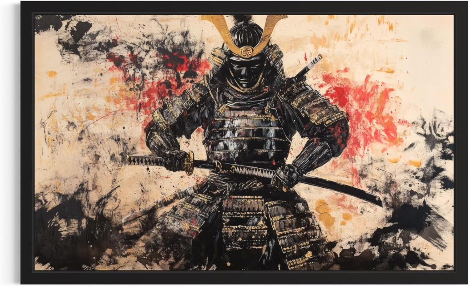 Samurai Warrior Wall Art Print Poster, Vintage Japanese Traditional Japan Paintings for Bedroom Playroom Study Room Decor 207 (Samurai Warrior, 24 x 36 inches, Unframed)