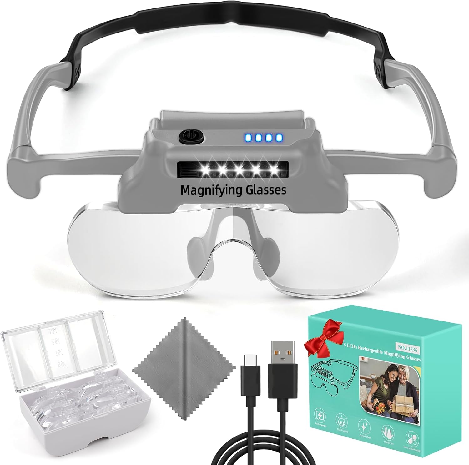 Magnifying Glass with Lights, Hands...