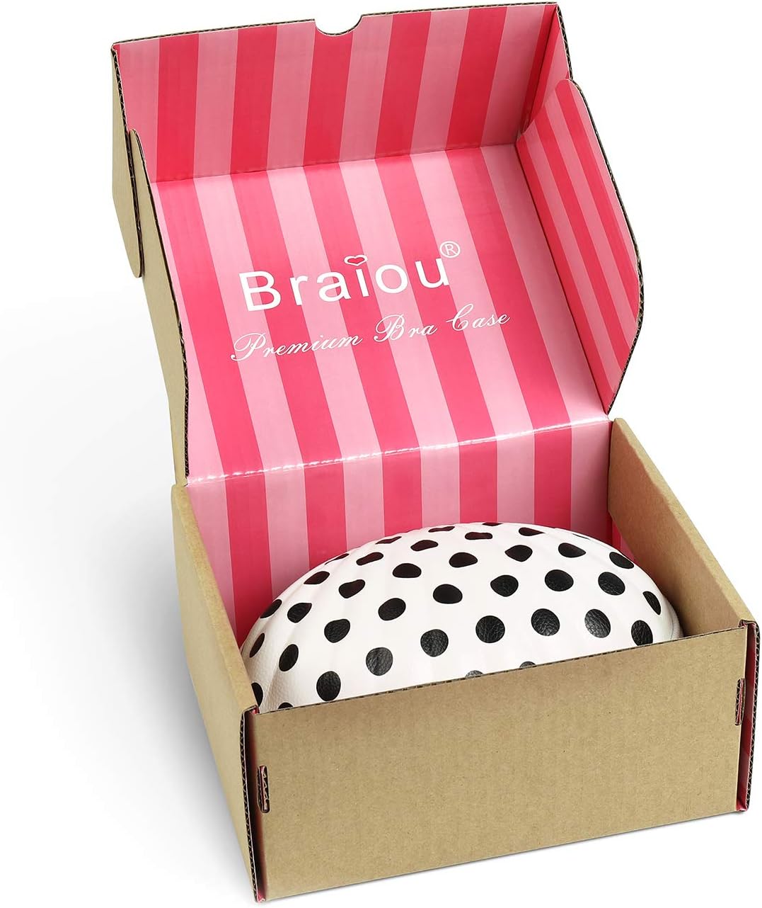 Hard Travel Case for Silicone Bras [A-DD Cup] Premium Bikini Storage Organizer Portable Nubra Lingerie Underwear Storage Bag (Black Dot) - Image 8