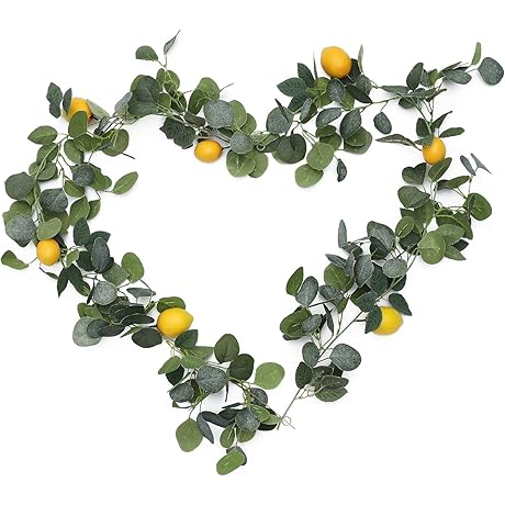 Artificial Lemon Greenery Garland: Spring Summer Table Decor