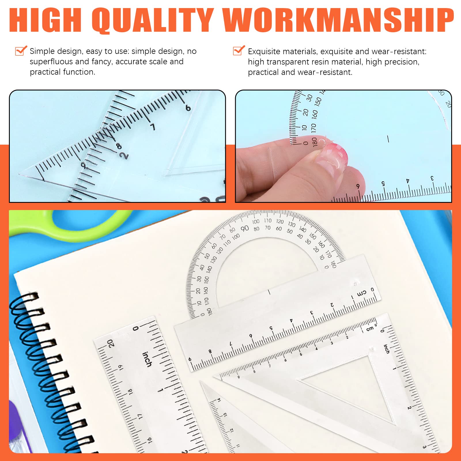 Buy Tanstic 15Pcs Plastic Drawing Template Ruler Geometric Drawings