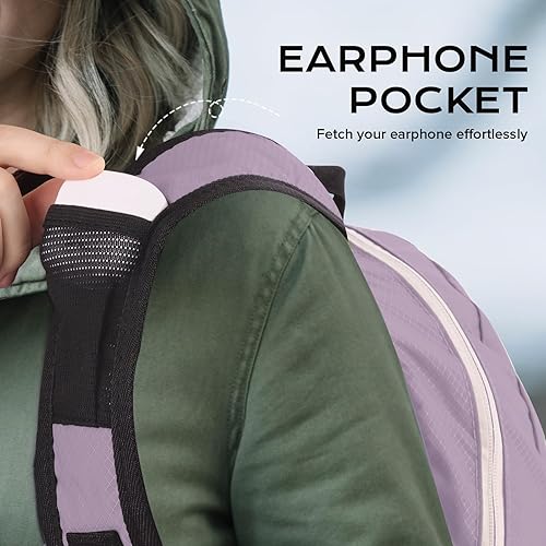 Miniatura 7 de Mochila de senderismo resistente al agua de 15L, mochila pequeña de viaje al aire libre, mochila ligera con bucles para herramientas