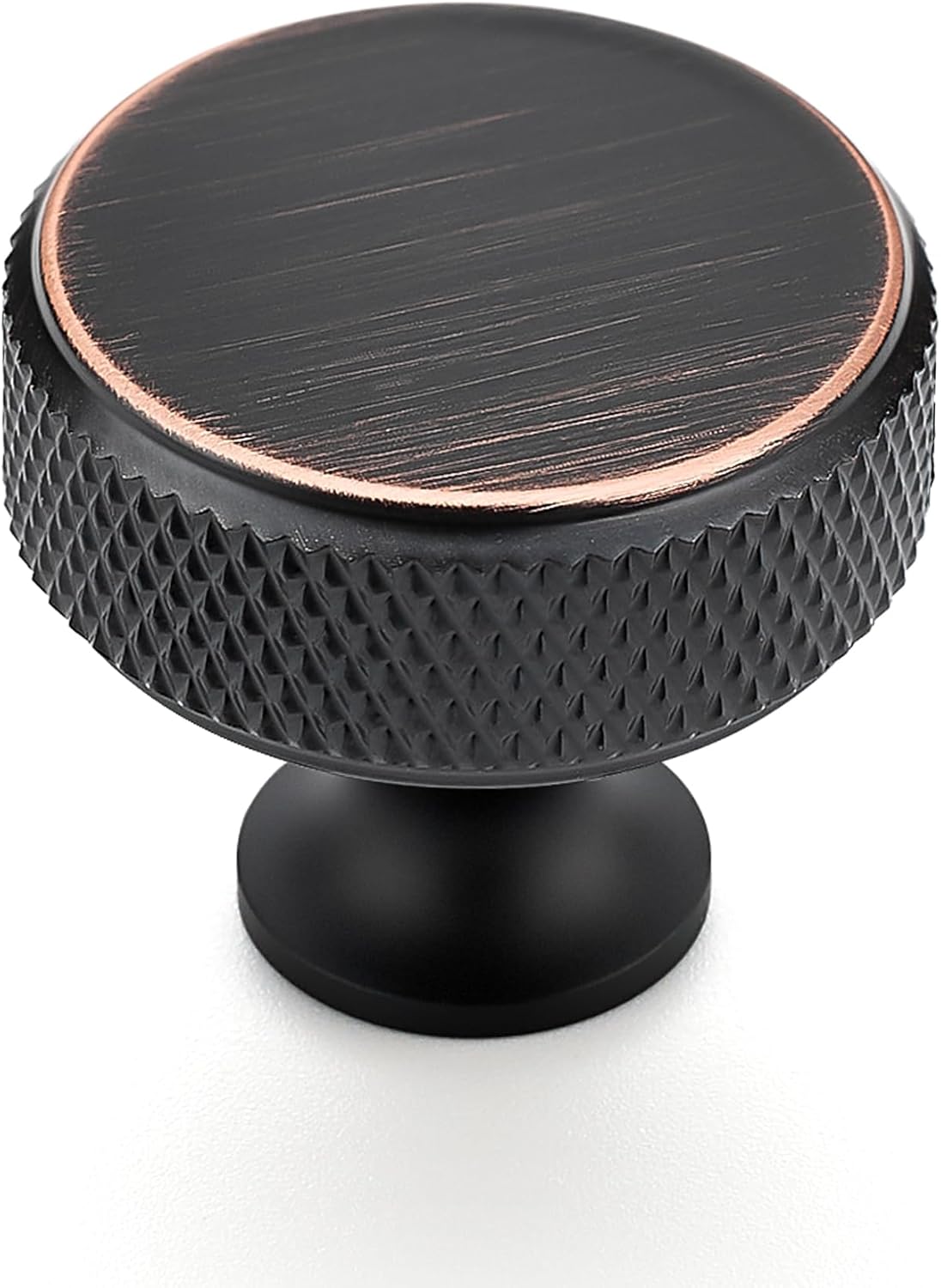 Ravinte 30 Pack Round Matte Black Knobs Knurled Single Hole Pulls Solid Black Kitchen Cabinet Hardware Handles for Drawers