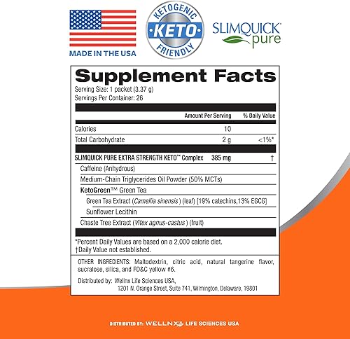 Miniatura 2 de SlimQuick Mezcla de bebida extra fuerte para control de peso para mujeres, mandarina, ayuda al metabolismo, se mantiene llena durante más tiempo con