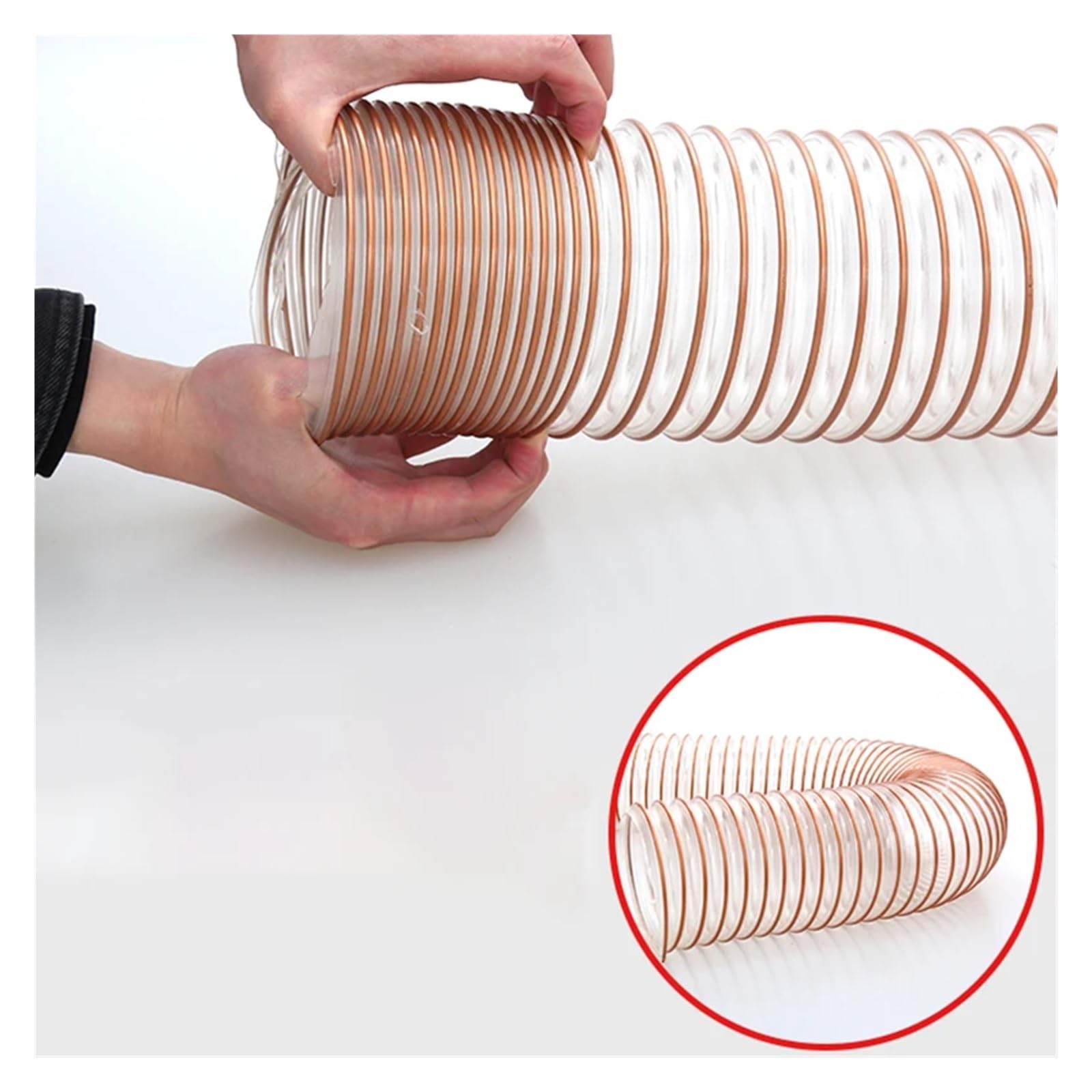Tuyau Flexible D'aspiration De Collecte De Poussiè Tuyau d'échappement d'aspiration de poussière de tube d'unité centrale Transparent industriel d'épaisseur de 0.63mm for 25-100mm(Inner Diameter 50mm)