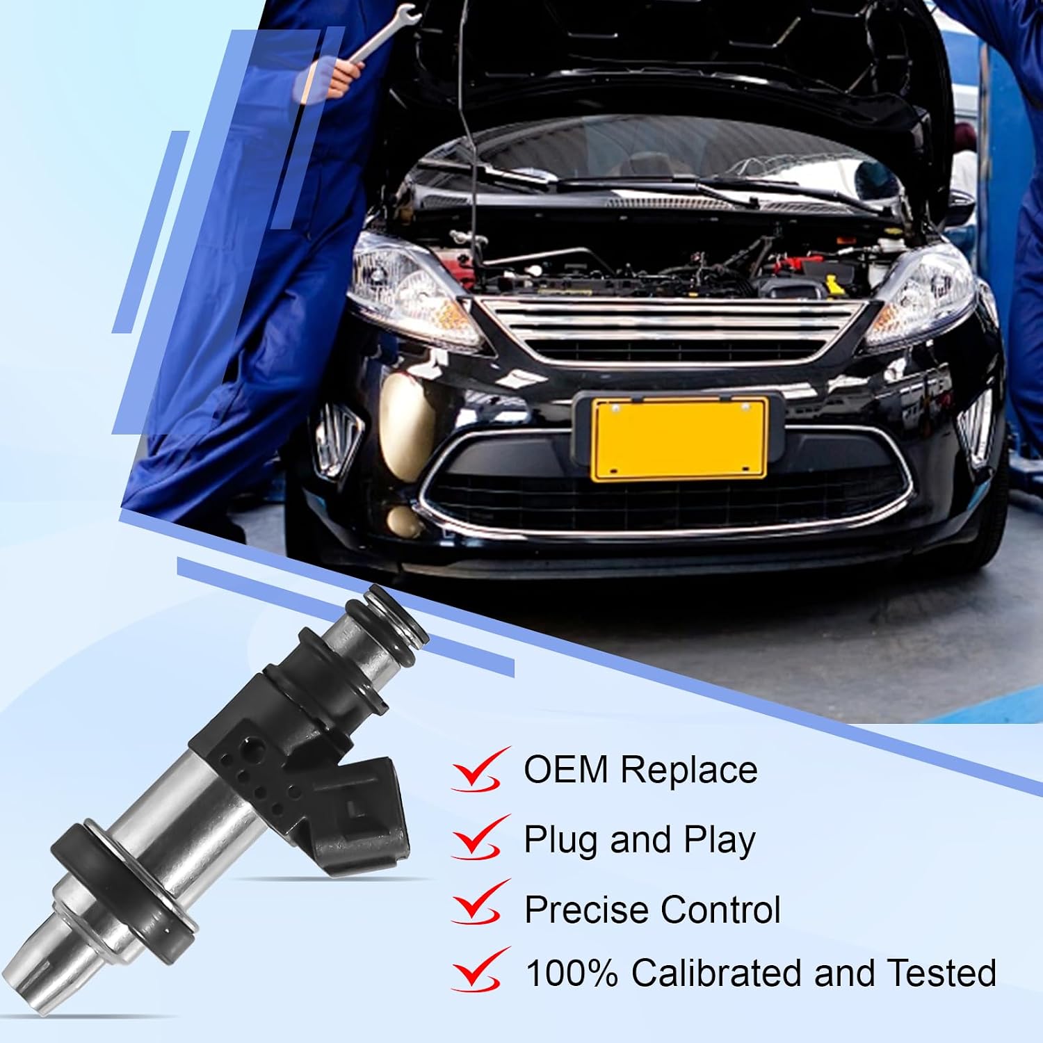 06164PCA000 Fuel Injectors Fit for 1999-2001 Honda CR-V EX LX 2.0L, for 2000-2001 Honda CRV SE 2.0L Replace# 06164-PCA-000, 842-12197, Set of 4