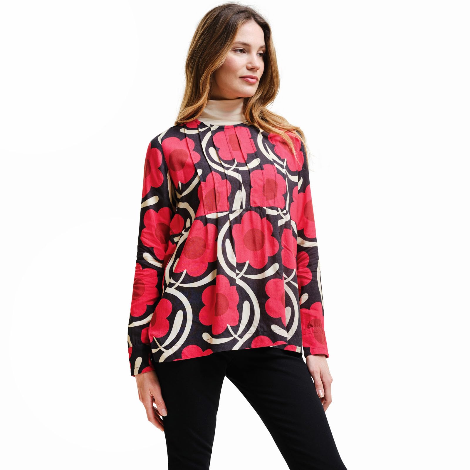 Regatta Women's Pink Regtta Orla Kiely Long Sleeve Lightweight Blouse Top - 12