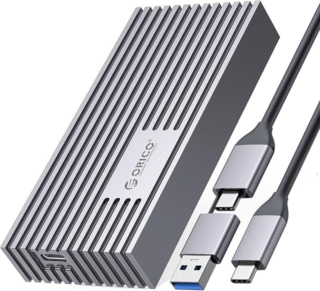 ORICO NVMe SSD Enclosure 40Gbps M.2 to USB-C Adapter for NVMe M-Key 4TB SSD 2280, Aluminum M2 External SSD Case, Compatible with Thunderbolt 3/4 USB3.2/3.1/3.0/Type C -M234-Gray