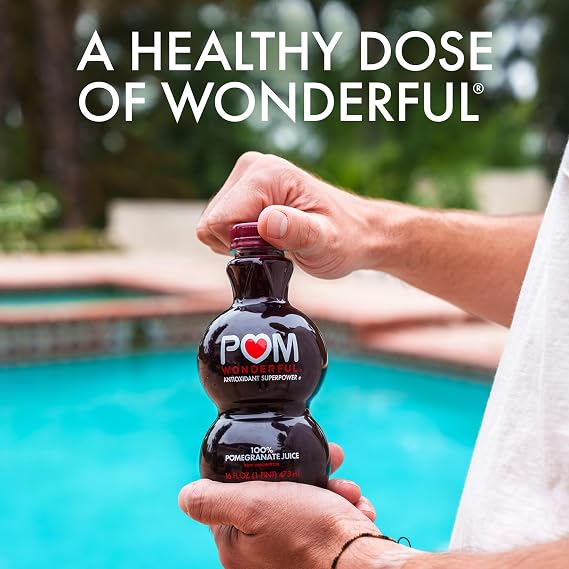 POM Wonderful 100% Pomegranate Juice, 16 Ounce Bottle (Pack of 6)