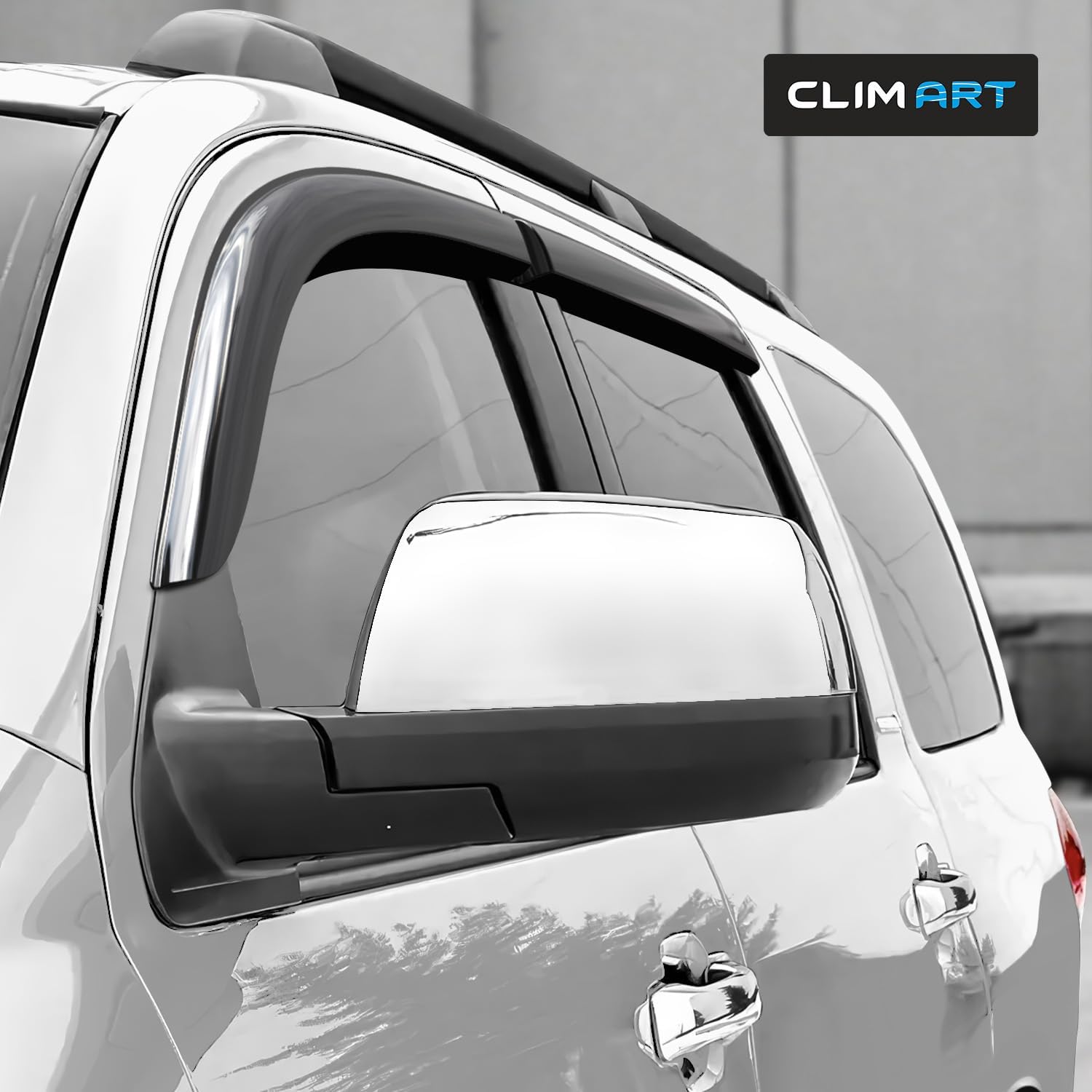 CLIM ART Incredibly Durable Rain Guards for Toyota Sequoia 2008-2022, Original Tape-on Window Deflectors, Vent Deflector, Window Visors, Car Accessories, 4 pcs. - 408397