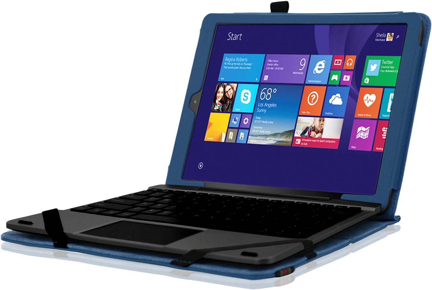 ACdream RCA Cambio W101 Case, Protective Premium PU Leather Cover Case for RCA 10.1" 2in1 Tablet 32GB Quad Core Windows 8.1/10.1 Tablet Model W101 (2015 Version), Dark Blue