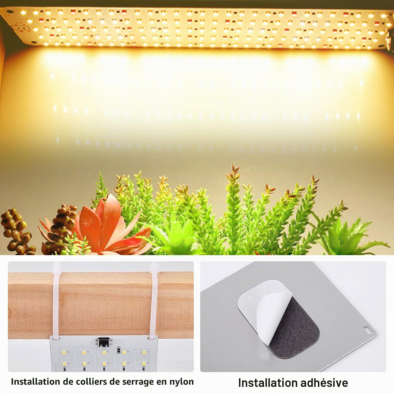 Lampe de Croissance LED,4x135 LEDs Lampe Horticole,Lampe Plante Interieur,Lampe de Plante Spectre Complet,Lampe de Culture avec Minuterie,3 Modes,10 Luminosité,pour Plantes D'intérieur (Blanc)