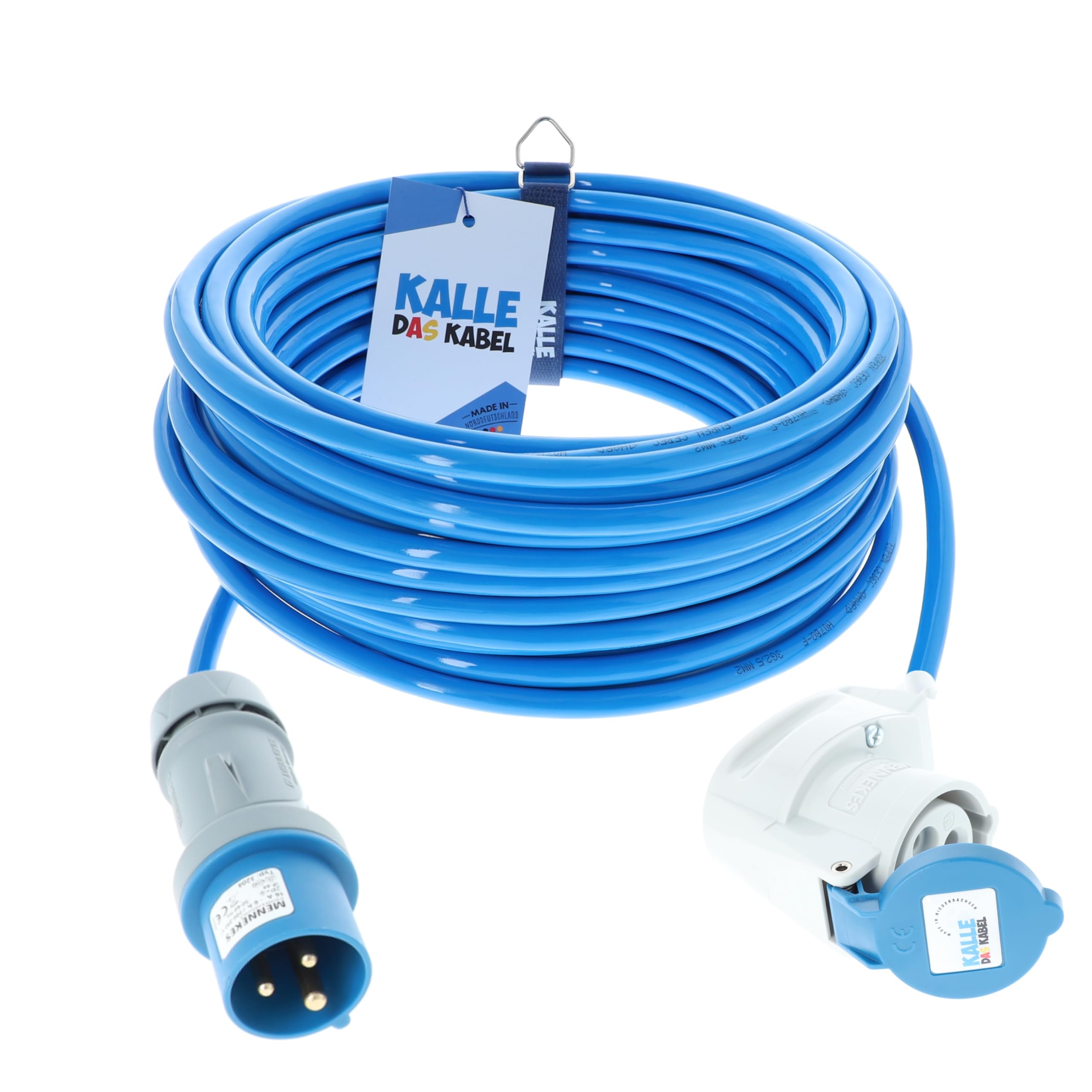 Prolunga CEE Kalle Blue Extreme 2,5 mm², angolo compatto, 10 metri