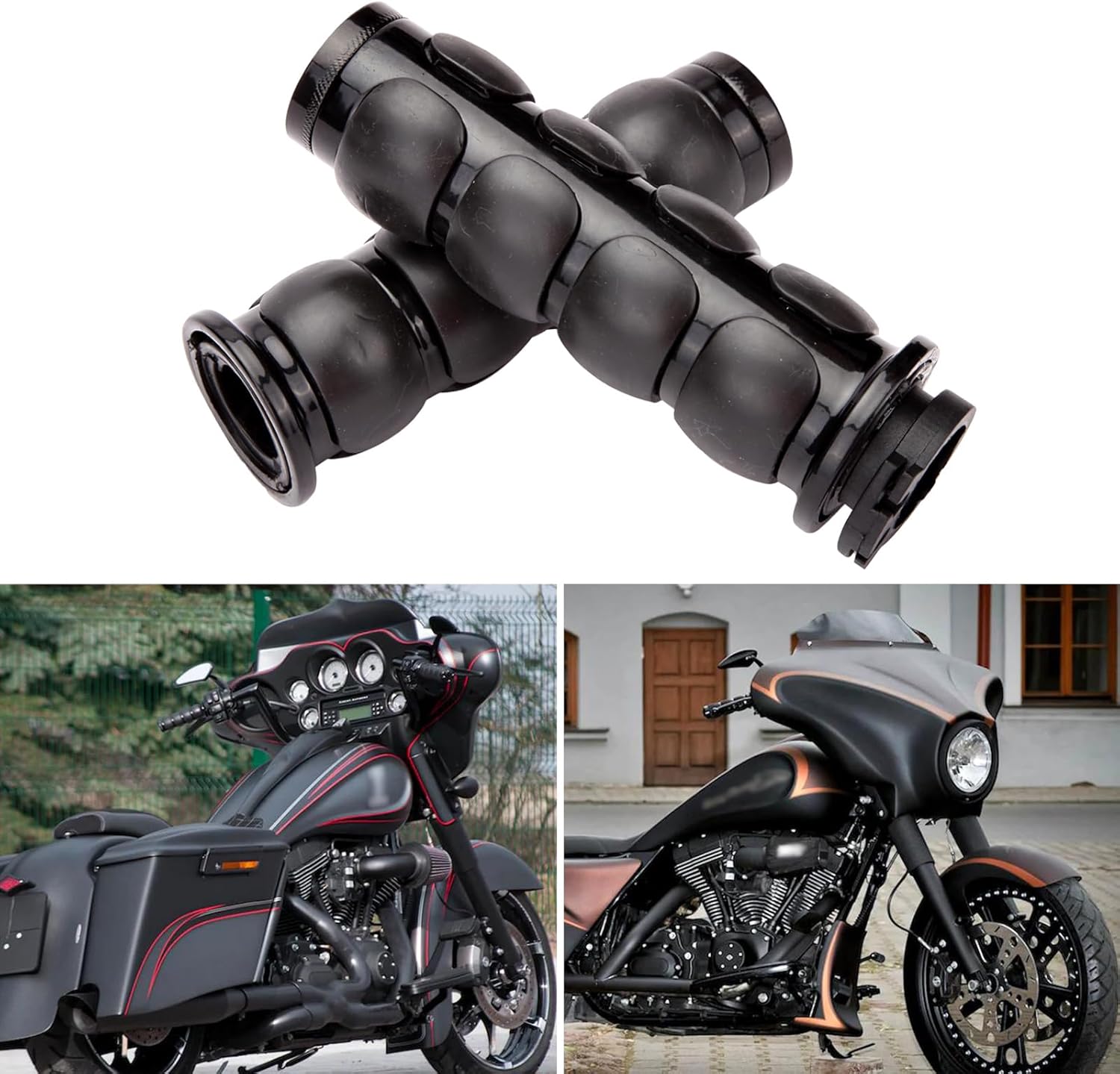 DREAMIZER 25.4MM Motorcycle Handlebar Grips 1 inch Compatible with Honda Shadow Spirit 750 Valkyrie Fury VTX1300 VTX1800 VT400 VT750 VT1100 - Smooth
