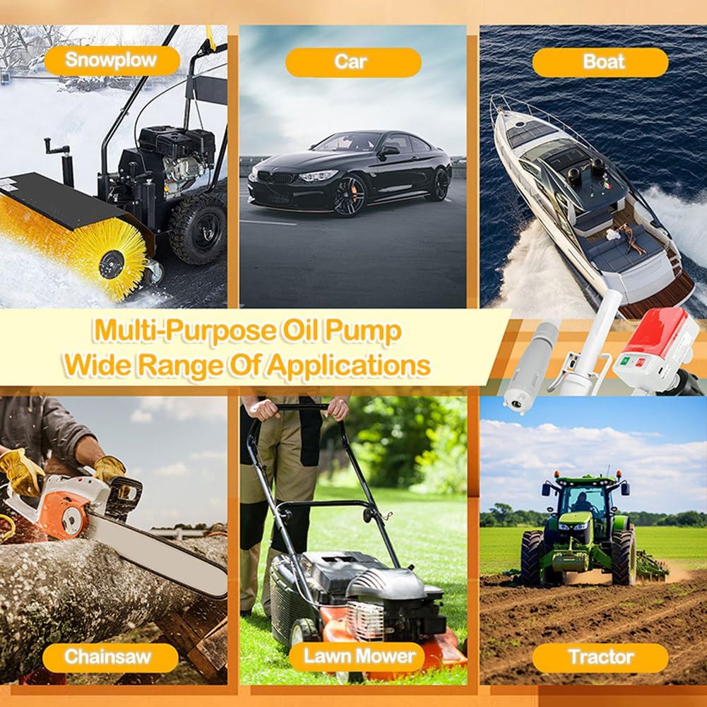 APLUSH Fuel Transfer Pump with Auto Stop Sensor Overfill Protection, 3.2 GPM Portable Gas Can Pump with 4 Tank Adapter, 51" Hose Battery Or USB Powered,Liquid Pump for Oil, Diesel,Gasoline