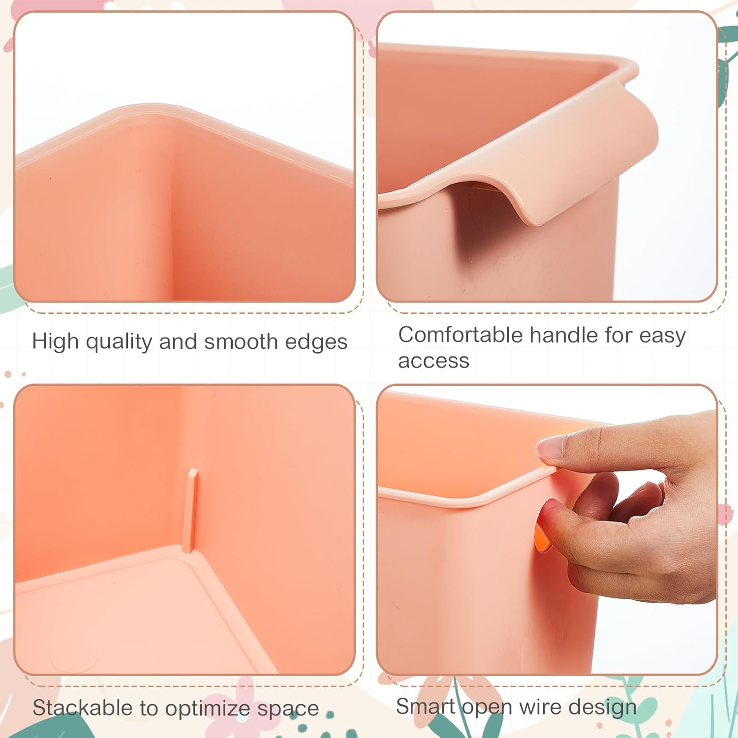 Mumufy 24 Pcs Book Bins for Easy Access Storage Basket Sturdy Book Storage Containers and Organization for Home Use, 11.2 x 5 x 5 Inch, 5 Colors