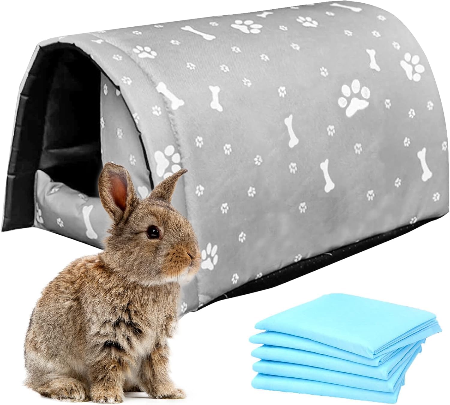 Hamiledyi Bunny Cave Bed Small Animal Warm Nest Habitats Guinea Pig Hideouts Stray Cats Shelter Cage Accessories for Hamster Cats Rat Mice Chinchilla