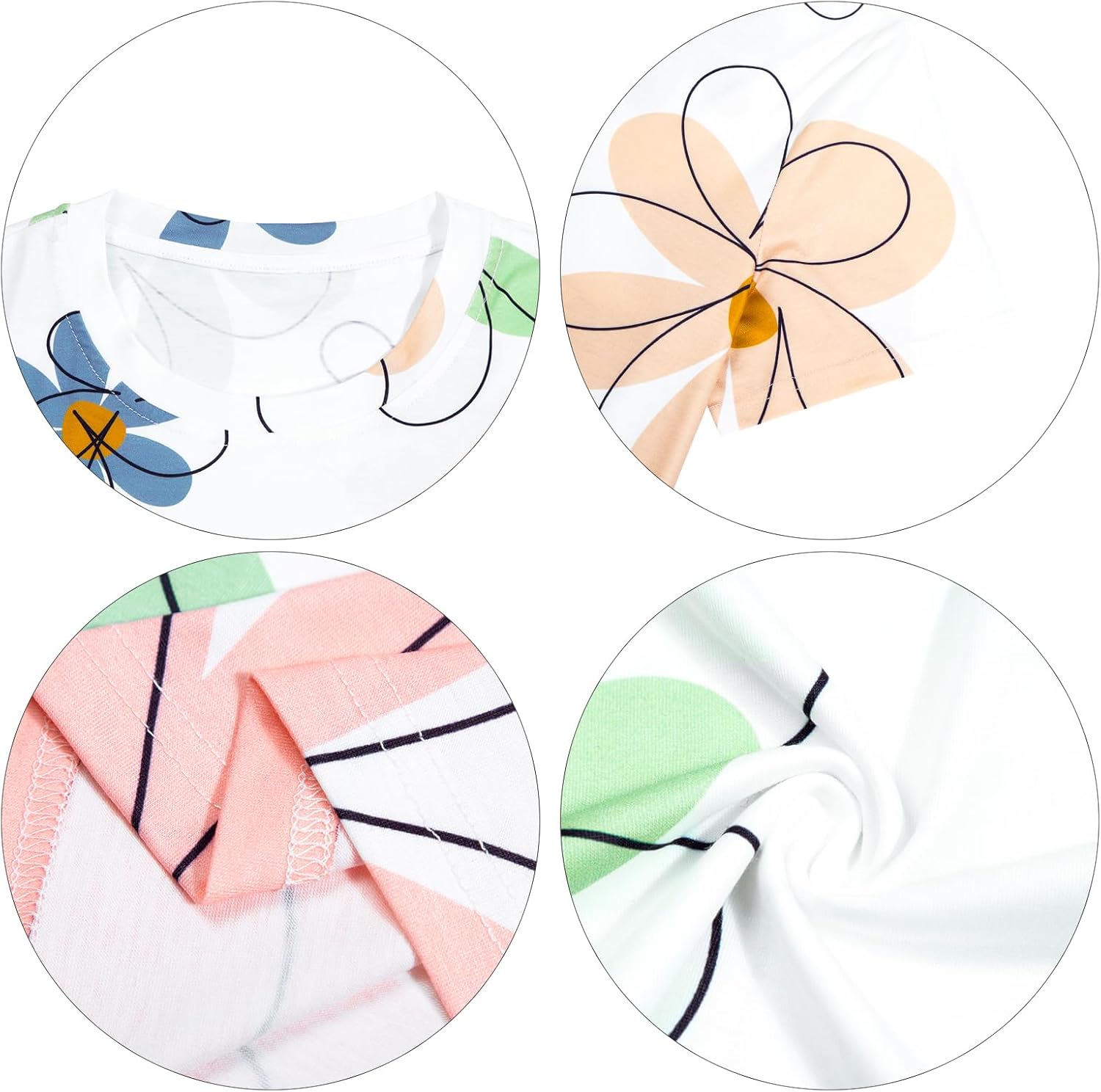 Daisy Shirts Womens Flower Shirt Wildflowers Graphic Tee Floral Print Tshirts Botanical Tee Tshirt Round Neck Casual Blouses - Image 6