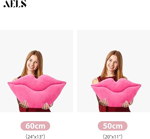 Miniatura 2 de AELS Almohadas de labios grandes 3D, suaves y suaves, decorativas, almohadas de amor, lindas almohadas de 24 x 12 pulgadas para sofá, cama, sala de