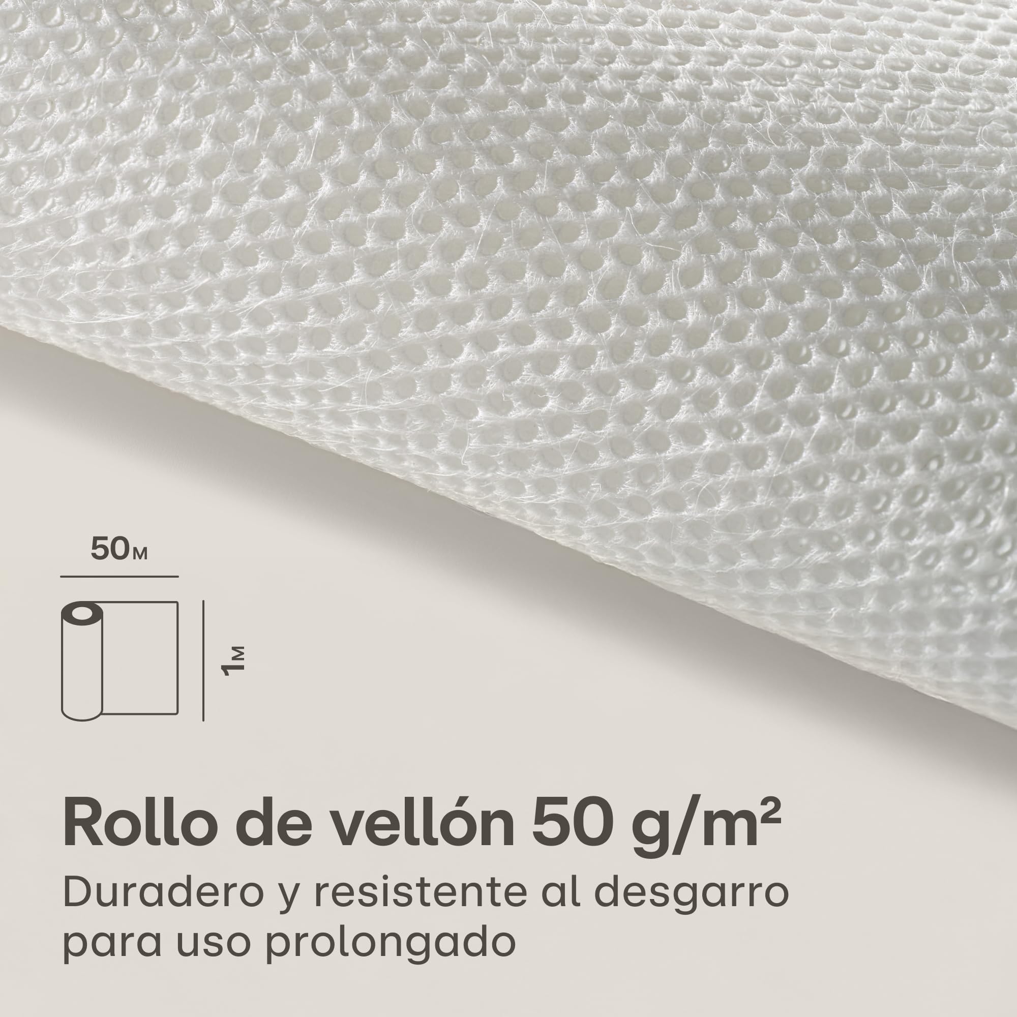 Praknu Manta de Malla Térmica Antiheladas para Plantas en Rollo 50 g/m² – 50 m × 1 m – Resistente y Transpirable – Resiste a La Exposición UV