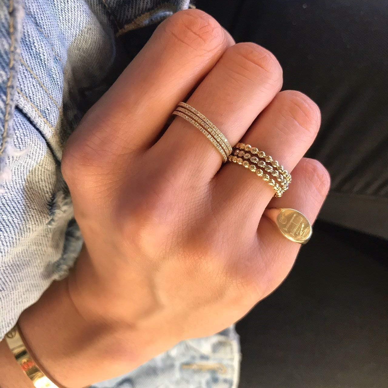 Zoe Lev Jewelry 14k gold monogram signet ring