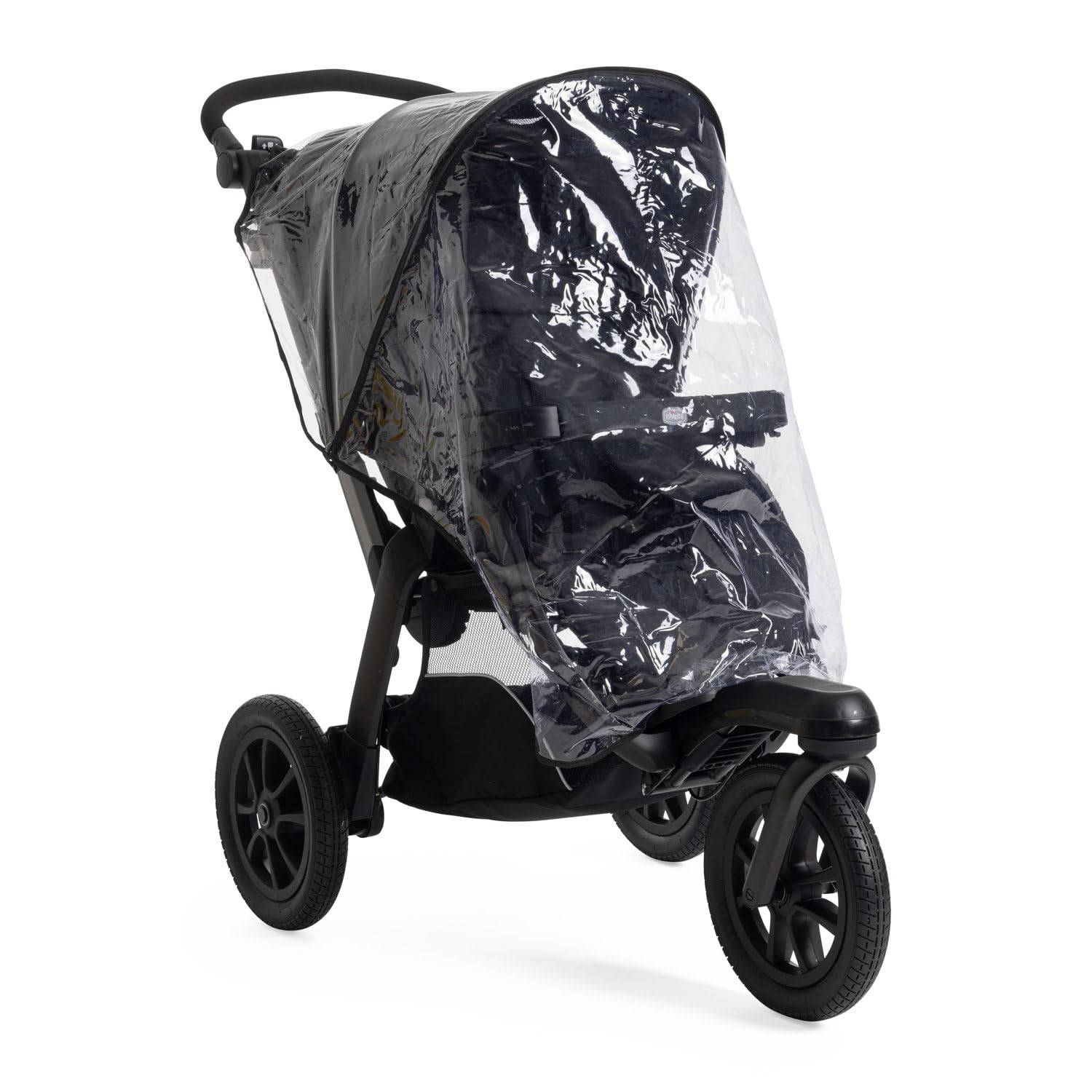 Chicco Poussette Activ3 à 3 roues, fonctionnelle et facile à manœuvrer sur tous les terrains, siège spacieux, dossier inclinable, fermeture pratique et rapide, amortisseurs réglables, 0 mois+, Ébène