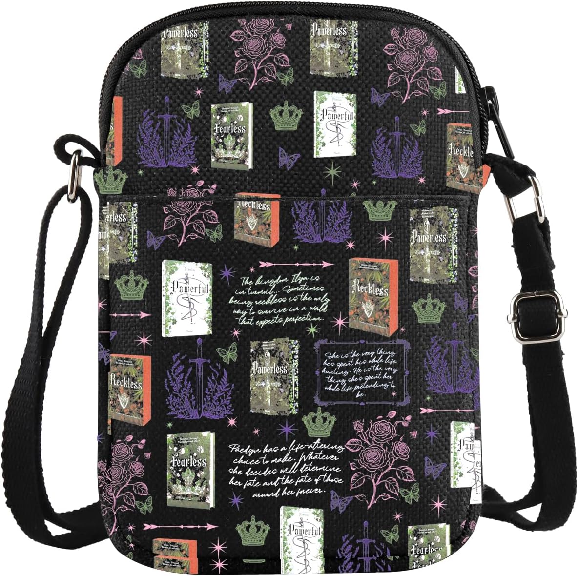 WSNANG Fantasy Romance Novel Inspired Crossbody Bag Romantic Quotes Shoulder Bag Kai Azer Fans Gift Booktok Merch
