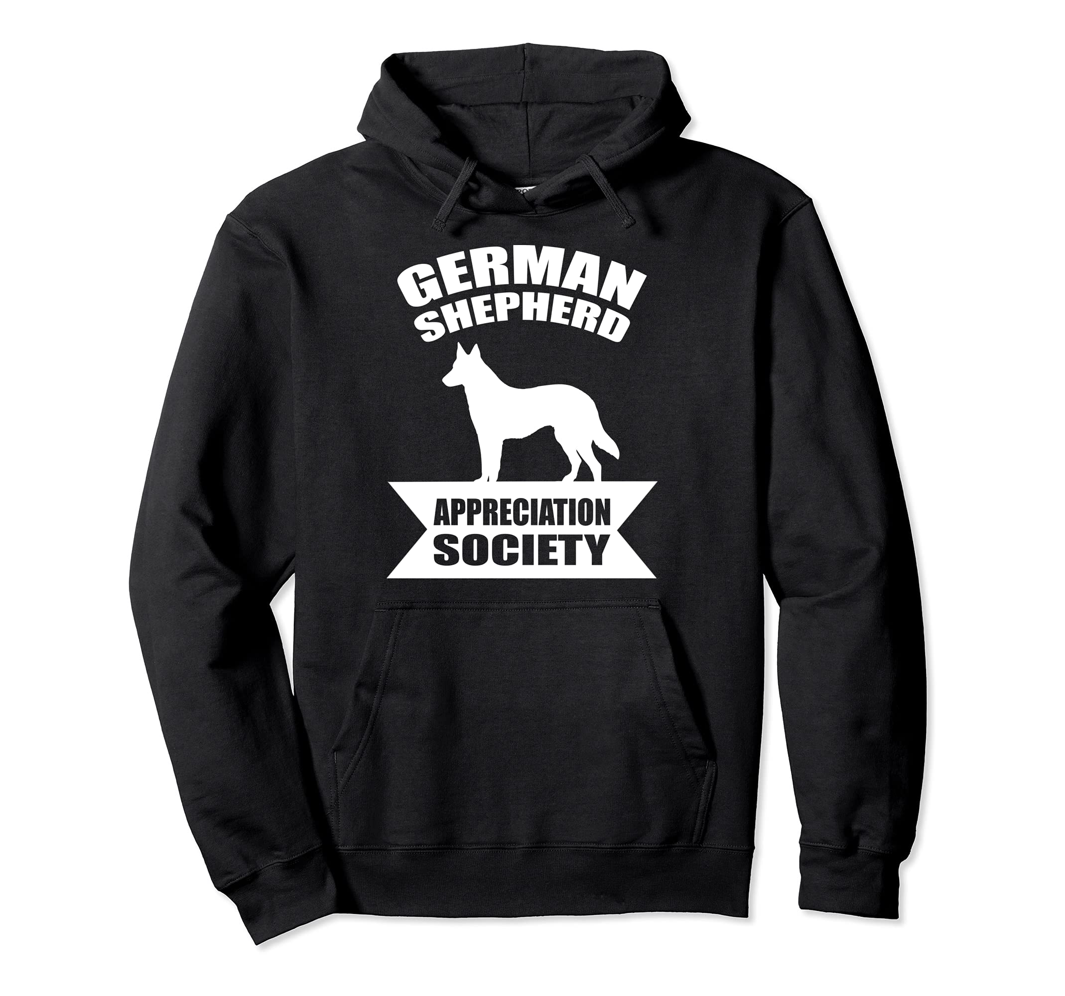 German Shepherd Dog Pullover Hoodie, Black