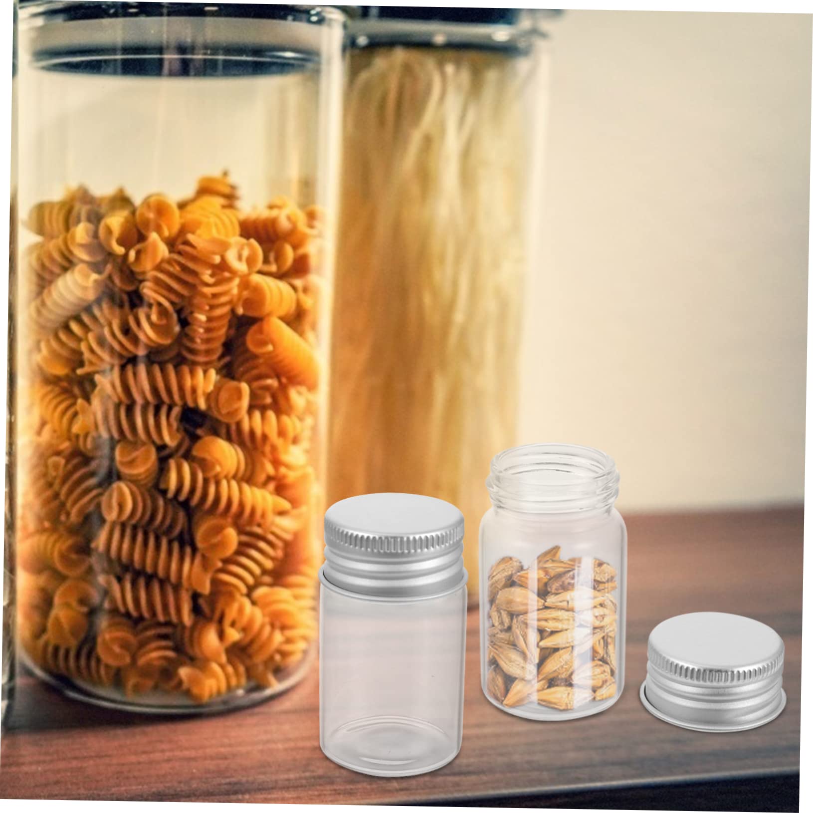 Vial de Vidrio Transparente 20ml con Tapa, 50 Piezas | Vidrio Ligero para Almacenar Muestras, Formato de Laboratorio, Uso en Experimentación
