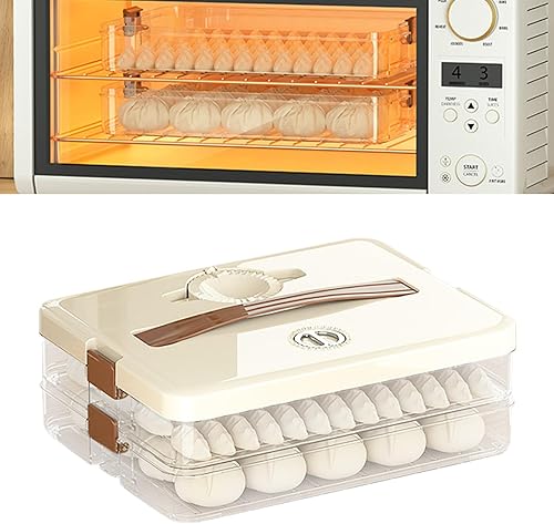 Miniatura 3 de Caja de almacenamiento de albóndigas, organizador portátil de bolas de masa hervida multicapa, de plástico, gran capacidad, transparente, caja de