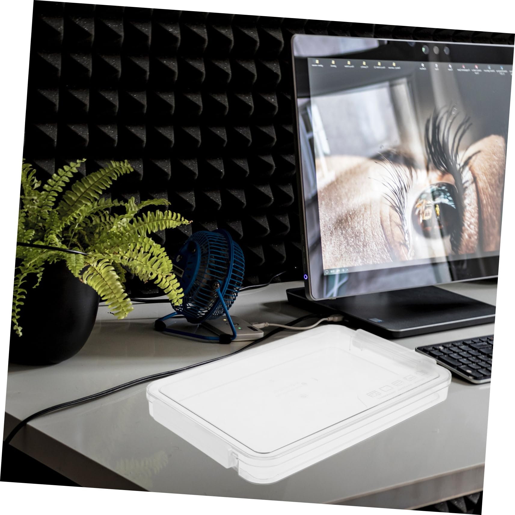 2 Stück-pack Transparente Dokumentenboxen aus Pet und Abs mit Deckel | Archivierung und Aufbewahrung, Großes Fassungsvermögen, Schlichtes Design in Weiß