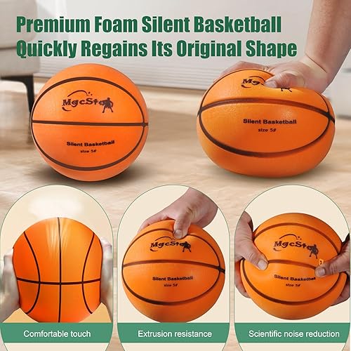 Miniatura 2 de 2025 New Silent Basketball Size 7 5 3,Soft Foam Quiet Round Ball, Noiseless Basketball Dribbling Indoor, Easy Grip Low-Noise Ball, Gift for Youth