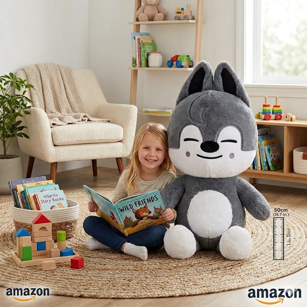 19.7 Inch Large Plush, SKZOO SKZ Plush Big Size Doll Soft Stuffed Animal for Fans Collection & Home Decor-Wolf Chan — view 3