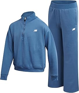 Premium Fleece Quarter Zip Pullover & Wide Leg Pants Set (7-12)