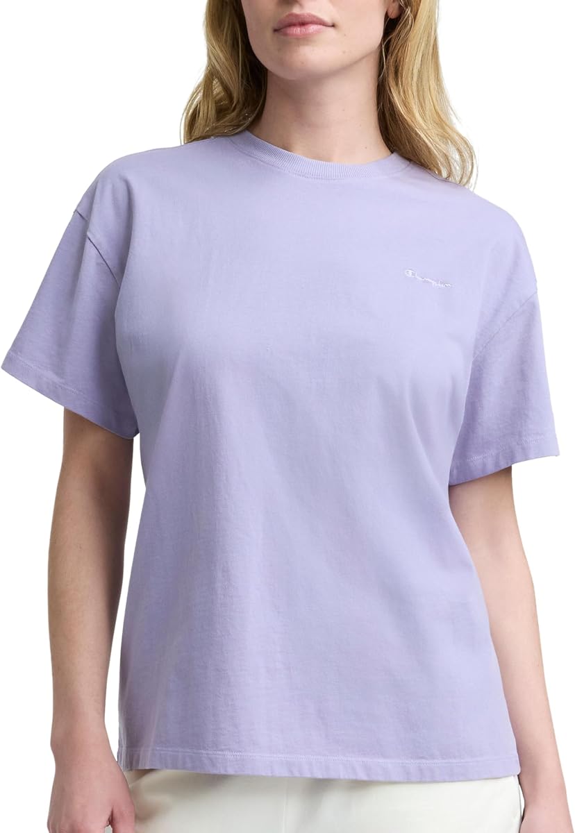 Women's Classic Short Sleeve Graphic T-Shirt, Loose Fit, Script Logo