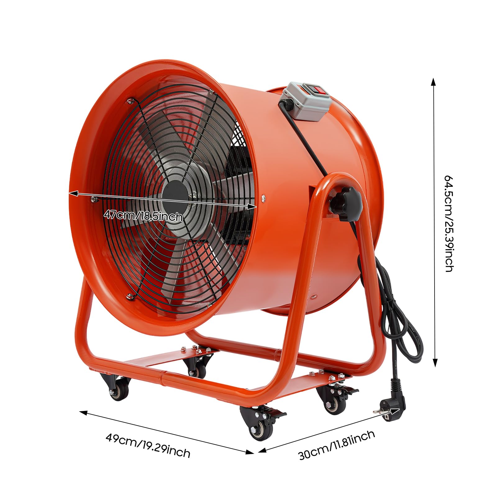 Ventilatore industriale da pavimento, suono d'uso 79 dB, 15000 m³/h, 220 V, utilizzato per la ventilazione o il raffreddamento in gallerie e fabbriche, non adatto a luoghi silenziosi come gli uffici