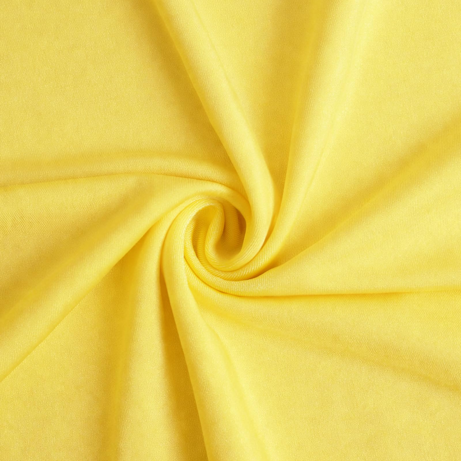 59" Width Nylon Spandex Fabric, 80% Nylon & 20% Spandex, Swimwear, Activewear Fabric 4-Way Stretch, for Sports, Yoga, Dance(Bright Yellow, 1 Yard) - 1