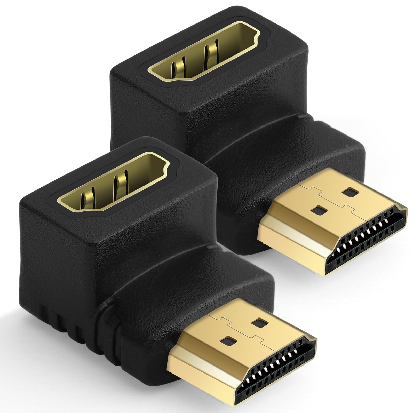 2 Pezzi Adattatore HDMI 8K Angolato 90 Gradi e 270 Gradi, Connettore HDMI 2.1, Maschio Femmina 48Gbps con LED Indicatore Estensore per PS5 Xbox TV Monitor Laptop Proiettore Supporto 8K60Hz 4K120Hz