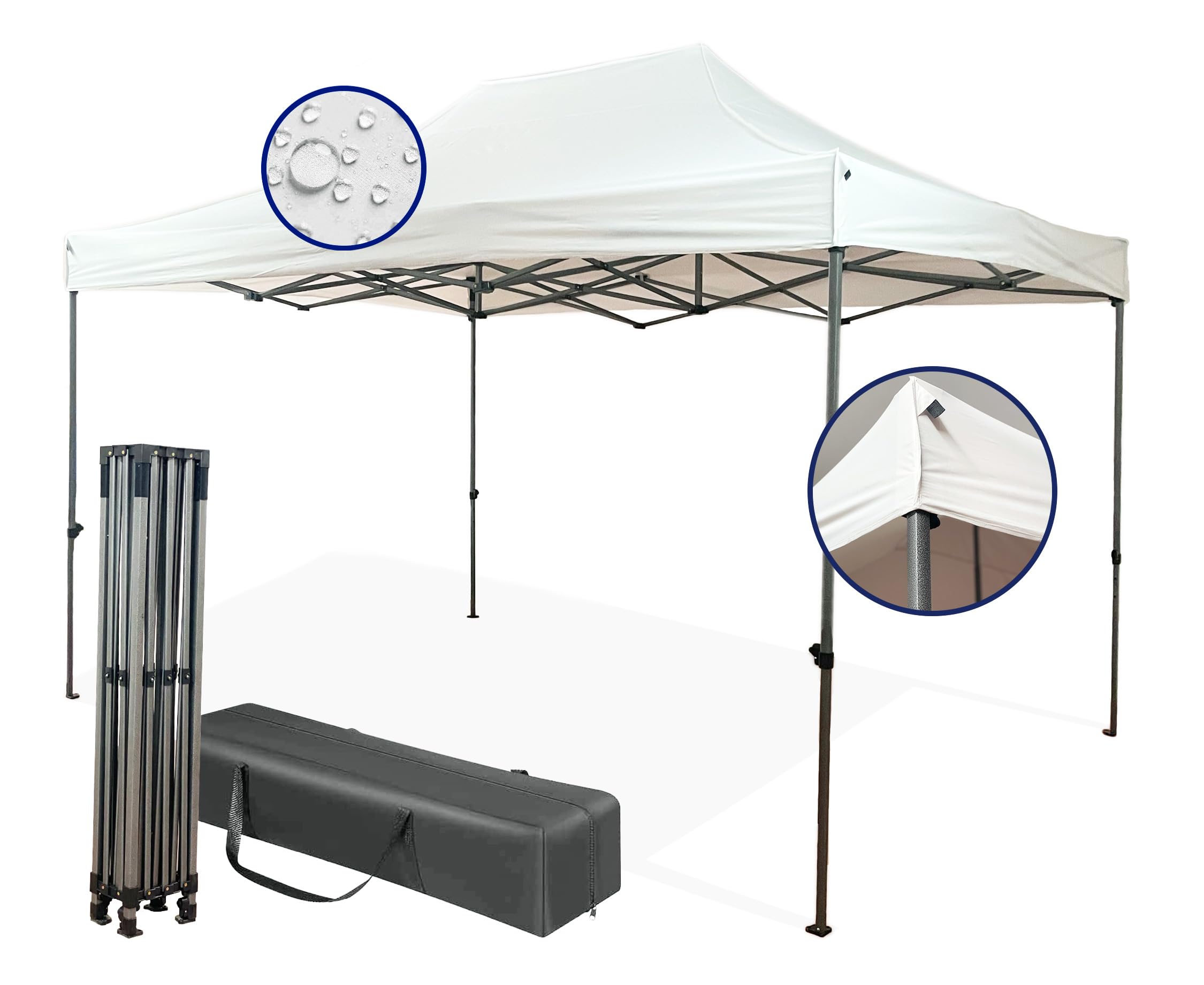 Gazebo Da Giardino 3x4,5m Impermeabile Con 4 Pareti - Pieghevole, Ideale Per Feste E Campeggio (Colore Cachi) - Foto 6