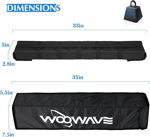 Miniatura 3 de WOOWAVE Almohadillas de techo para kayak de alta calidad, universal, suave, portaequipajes para canoa, tabla de surf, paddleboard, SUP, snowboard,