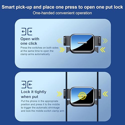 Miniatura 4 de Soporte de teléfono para ventilación de automóvil, con bloqueo de una tecla, clip de extensión universal para automóvil, nunca bloquea la