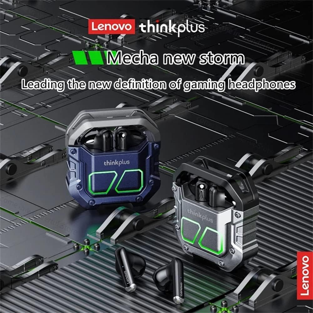 Two Lenovo Thinkplus XT81 charging cases, black and blue