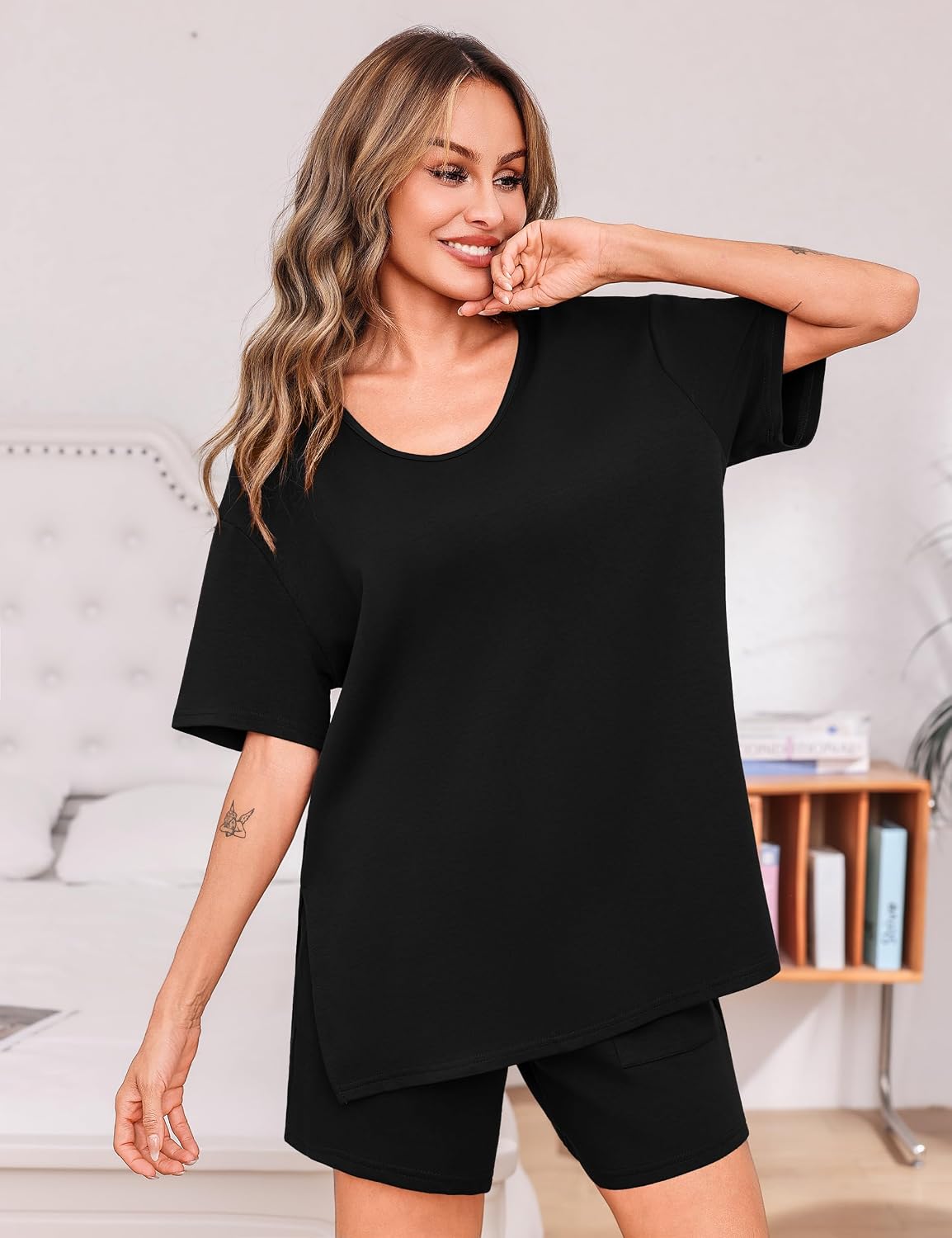 Totatuit Women Short Sets 2 Piece Lounge Set Summer Oversized Shirts Bottom 2026 Matching Travel Outfit Clothes