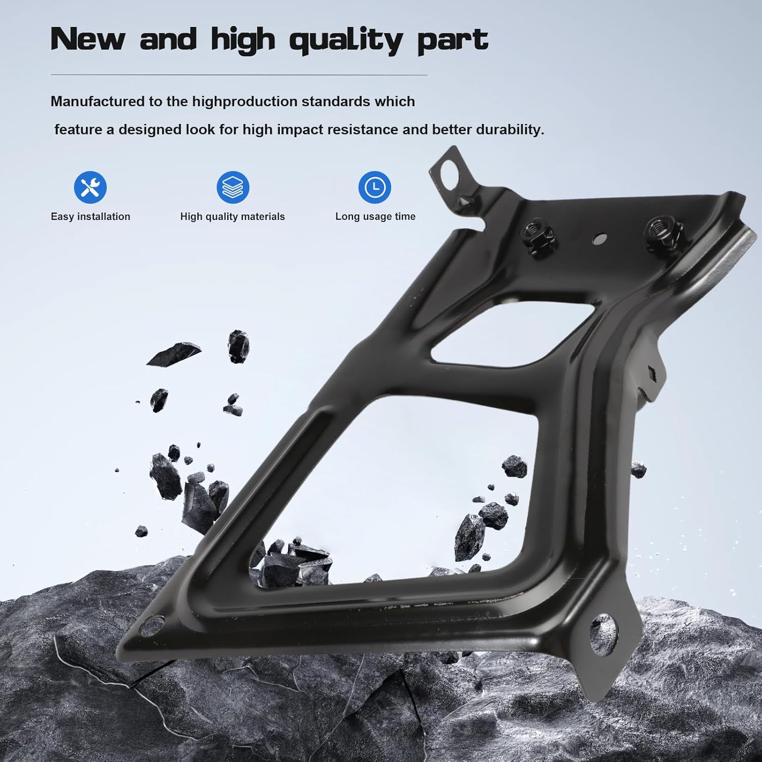 68049744AA New Rear Step Bumper Bracket Set, Right Passenger Side and Left Driver Side, Compatible with 2009 2010 2011 2012 2013 2014 2015 2016 2017 2018 RAM 1500 2500 3500