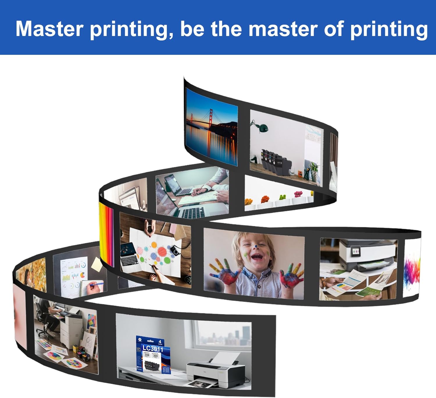 LC3011 Ink Cartridges 4 Pack Compatible for Brother LC3011 LC3013 for MFC-J497DW MFC-J491DW MFC-J895DW MFC-J690DW Printer, Black/Cyan/Magenta/Yellow