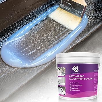 Waterproof Sealant, Clear,1 gallon, transparent, basement wall, roof, bathroom interior/exterior waterproof coating-covering 120 square feet