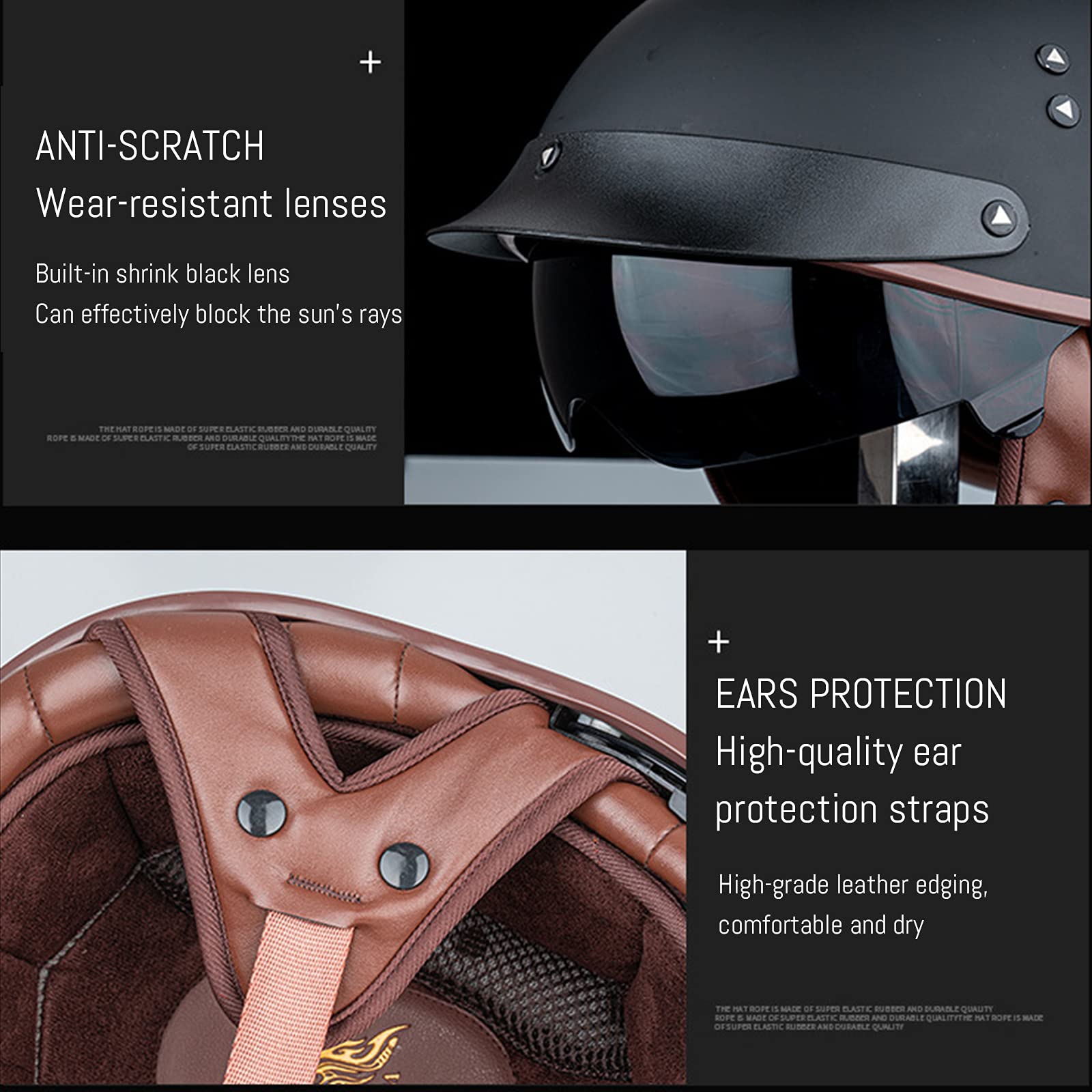 Half Face Motorhelm, Moto Cross Helm Scooter Vintage Scooter