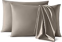 Vista 10 de CirclesHome Fundas de almohada de tamaño estándar, fundas de almohada de mezcla de algodón satinado, fundas de almohada suaves y cómodas, protegen